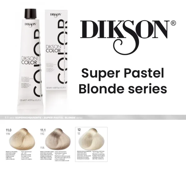 pakiranje i paleta Dikson trajnih boja za kosu Super pastel blonde serije