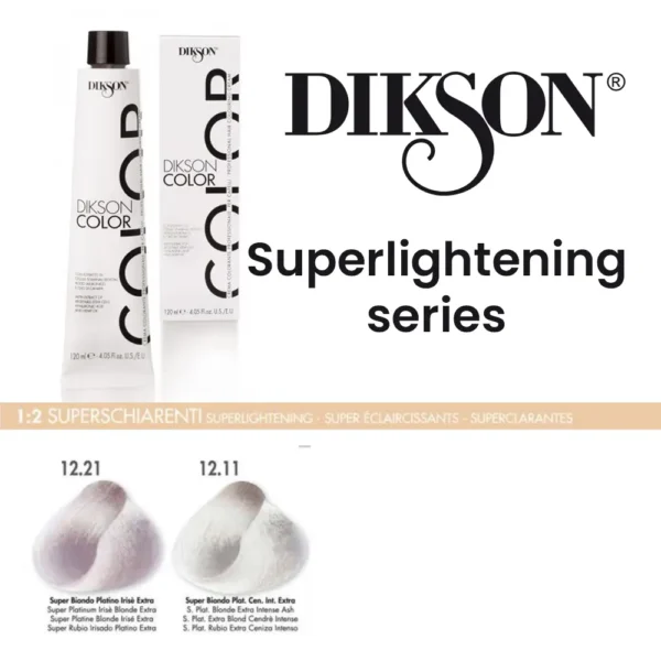 pakiranje i paleta Dikson trajnih boja za kosu Superlightening serije